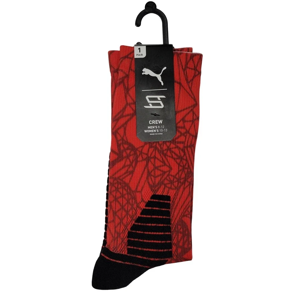 Puma Breanna Stewart Crew Socks Unisex Women 10-13 Men 8-12 Cushioned Geometric